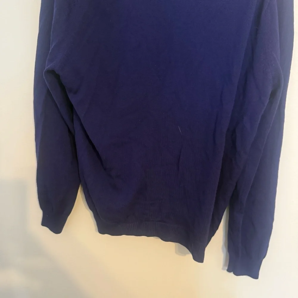 Men’s J.Crew Blue Italian Merino Wool V Neck Sweater